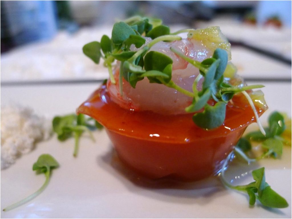 gastronomia fina com camarao