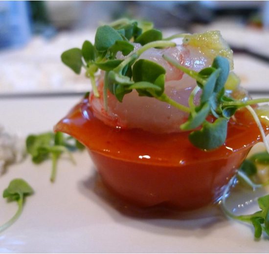 gastronomia fina com camarao