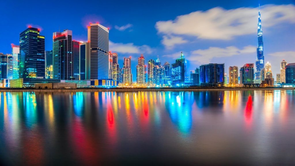 Vista de Dubai entardecer