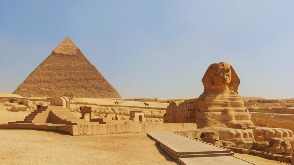 Pirâmide e esfinge de Gizé Cairo Egito