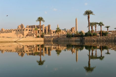Rio Nilo visto da cidade de Karnak, Vale dos reis, Cairo