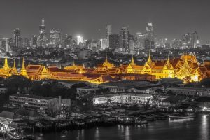 Vista noturna de Bangkok
