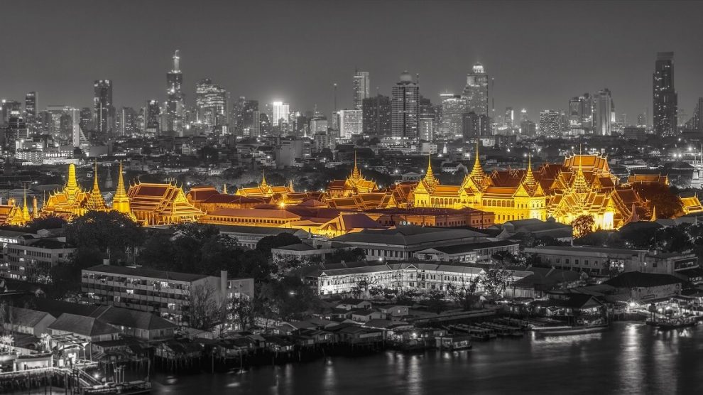 Vista noturna de Bangkok