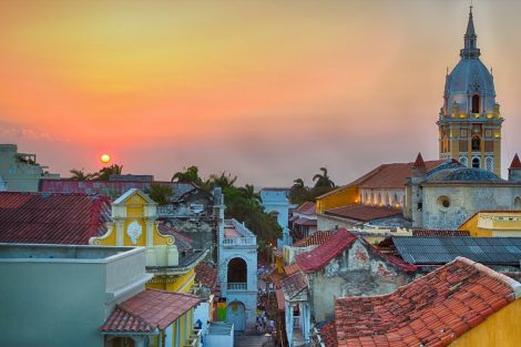 Vista de Cartagena ao Por do sol