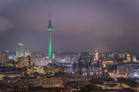 Vista noturna de Berlim